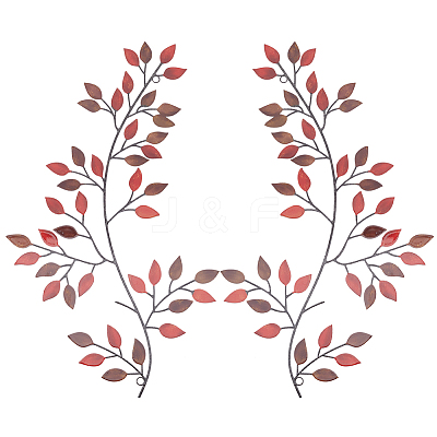 Iron Leaves Branch Wall Decorations AJEW-WH0513-30B-1