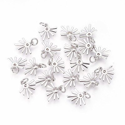 Brass Micro Pave Cubic Zirconia Charms ZIRC-F095-02P-1