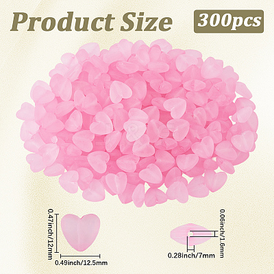 300Pcs 3 Bags Transparent Frosted Acrylic Beads FACR-PA0001-02B-1