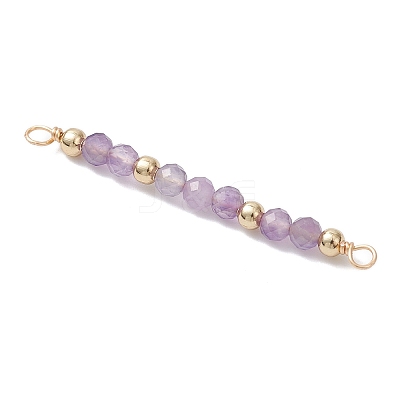 12Pcs 12 Styles Constellation Natural Mixed Stone Faceted Round Beaded Connector Charms PALLOY-JF04686-1