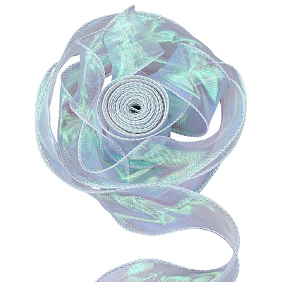 5Rolls Flat Rainbow Color Organza Ribbon OCOR-CY0001-77-1