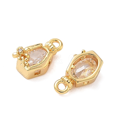 Brass with Cubic Zirconia Charms KK-D024-23A-G-1