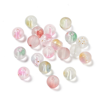 Frosted Glass Beads GLAA-P029-07B-1