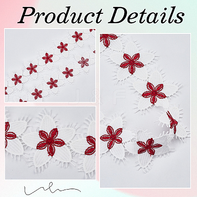 Flower Polyester Eyelash Lace Trim Ribbon OCOR-WH20003-03B-03-1