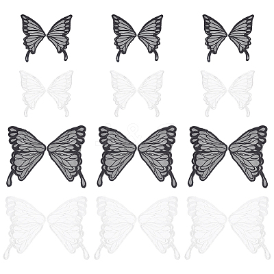 12Pcs 4 Styles Polyester Butterfly Wings FIND-FG0005-18-1