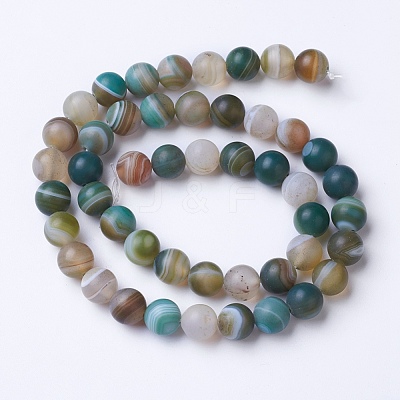 Natural Grade A Striped Agate/Banded Agate Beads Strands G-E478-07-6mm-1