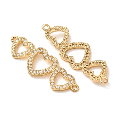 Brass Micro Pave Cubic Zirconia Connector Charms CU-CBA4579-02G-D-1