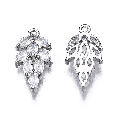 Brass Inlaid Clear Cubic Zirconia Pendants LS-ZIRC-S069-013P-1
