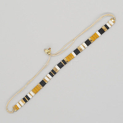 Vintage Ethnic Style Adjustable Glass Tila Beaded Handmade Slider Bracelets for Women ZN9527-5-1