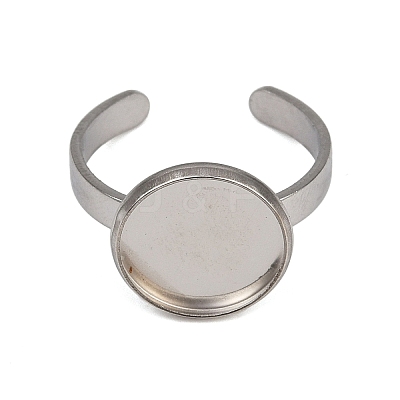 304 Stainless Steel Cuff Ring Components STAS-D372-07P-04-1