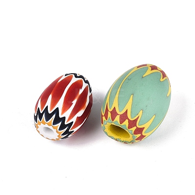 Handmade Millefiori Glass Barrel Beads LA-N002-31-1