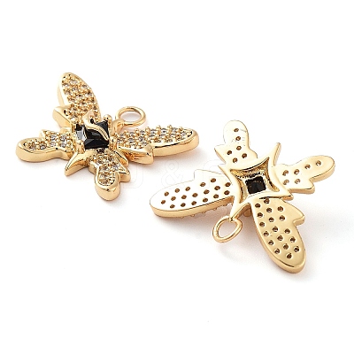 Rack Plating Brass Micro Pave Cubic Zirconia Pendants KK-M280-13G-02-1