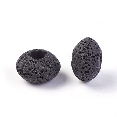 Natural Lava Rock European Beads G-I220-H07-1