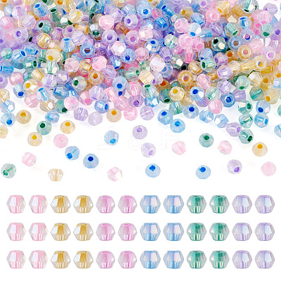 405Pcs Eletroplated Transparent Glass Beads GLAA-TA0003-66B-1
