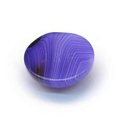 Dyed Natural Striped Agate/Banded Agate Cabochons X-G-R348-16mm-04-1
