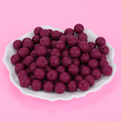 Round Silicone Focal Beads SI-JX0046A-24-1