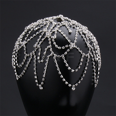 1Pc Rhinestone Mesh Headpiece Cap OHAR-WR0001-03S-1