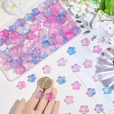 180Pcs 2 Colors Acrylic Bead Caps OACR-PA0001-37E-1