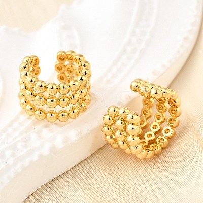 Brass Cuff Earrings EJEW-K309-14G-1