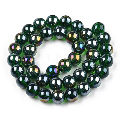 Electroplate Transparent Glass Beads Strands GLAA-T032-T10mm-AB22-1