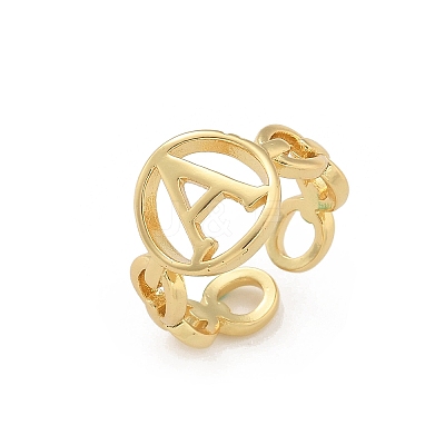 Brass Open Cuff Rings for Women RJEW-K289-01G-A-1