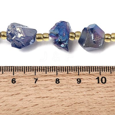 Electroplated Raw Rough Natural Amethyst Beads Strands G-Z131-J02-09-1