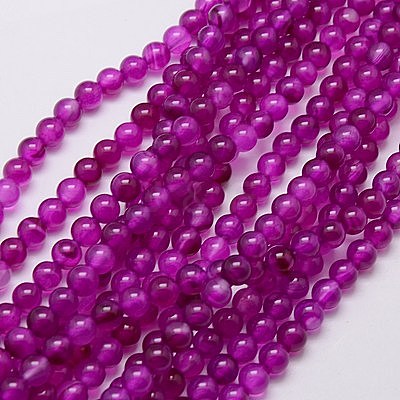 Natural Agate Beads Strands G-G583-6mm-M-1