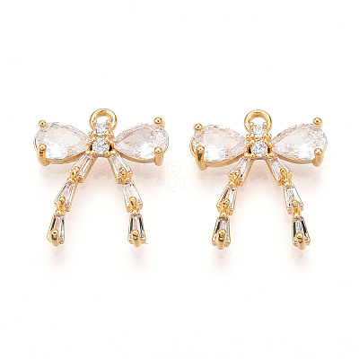 Brass Micro Pave Cubic Zirconia Pendants KK-N261-93A-G-1