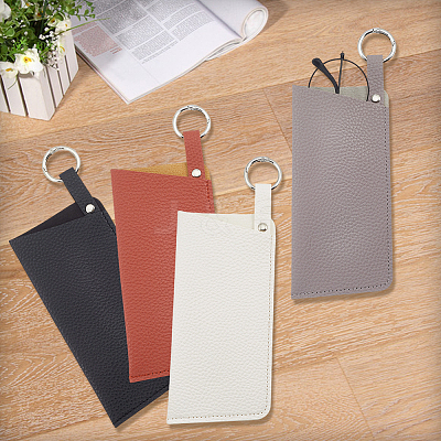 4Pcs 4 Colors PU Leather Eyeglass Cases AJEW-CN0004-99B-1