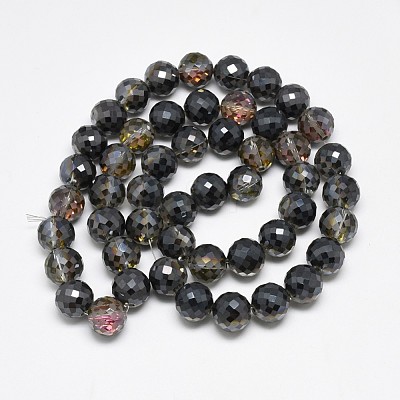 Electroplate Glass Beads Strands EGLA-Q086-12mm-02-1