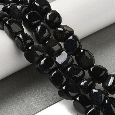 Natural Blue Tiger Eye(Dyed & Heated) Beads Strands G-B078-D07-02-1