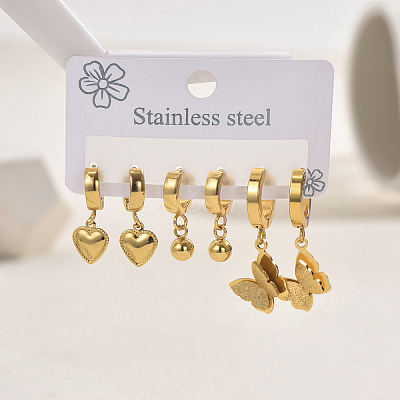 Stainless Steel Hoop Earring Sets YN6312-1