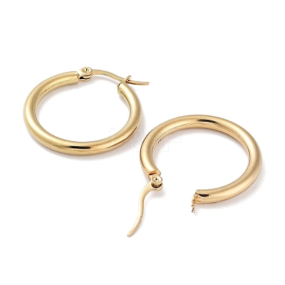 Ring 304 Stainless Steel Hoop Earrings for Women Men EJEW-B049-01B-G-1