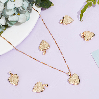 6Pcs Brass Locket Pendants KK-BBC0015-51-1