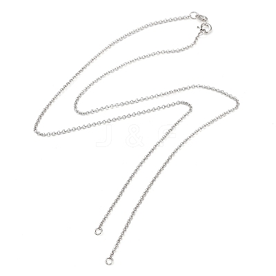 Rhodium Plated 925 Sterling Silver Rolo Chains Necklace Making STER-B001-05P-1