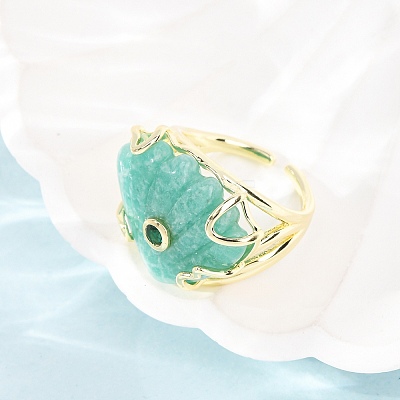 Natural Amazonite Cuff Rings GG-CBA5FCC-04G-05-1