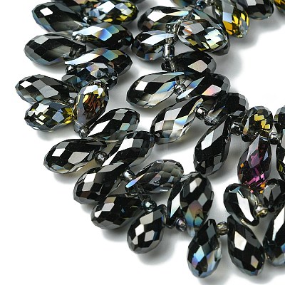 Transparent Electroplate Glass Beads Strands GLAA-K064-07A-HP01-1