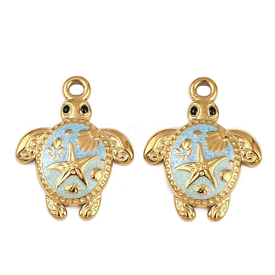 304 Stainless Steel Enamel Pendants STAS-K309-01G-01-1