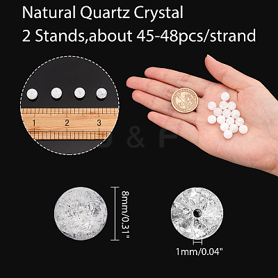Natural Quartz Crystal Beads Strands G-AR0001-67-1