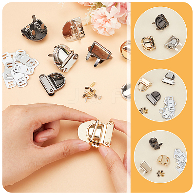 6 Sets 3 Colors Stainless Steel Bag Tuck Clasps FIND-WR0009-01-1