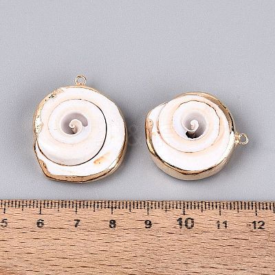 Electroplated Natural Shell Pendants BSHE-Q020-04-1