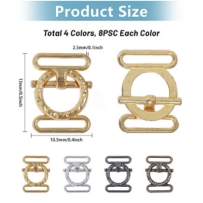 32Pcs 4 Colors Alloy Belt Buckles FIND-CA0009-20-1
