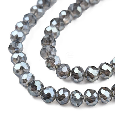 Electroplate Transparent Glass Beads Strands EGLA-J025-F17-01-1