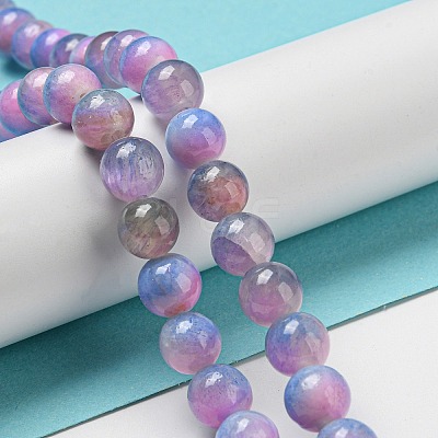 Dyed Natural White Jade Beads Strands G-F764-02E-1