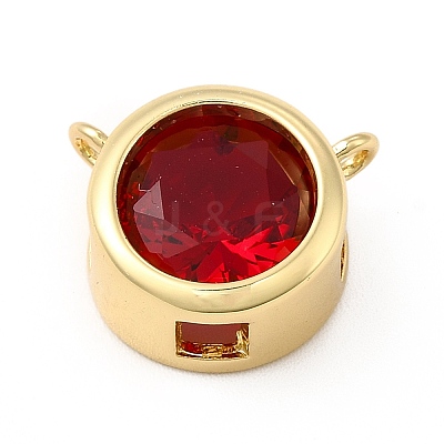 Rack Plating Brass Pave Cubic Zirconia Connector Charms KK-E072-30G-1