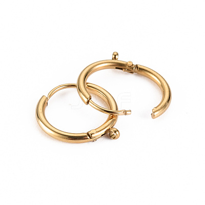 316 Surgical Stainless Steel Huggie Hoop Earring Findings STAS-S116-257B-G-1
