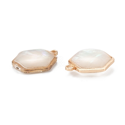 Natural White Shell Pendants KK-K252-05G-01-1