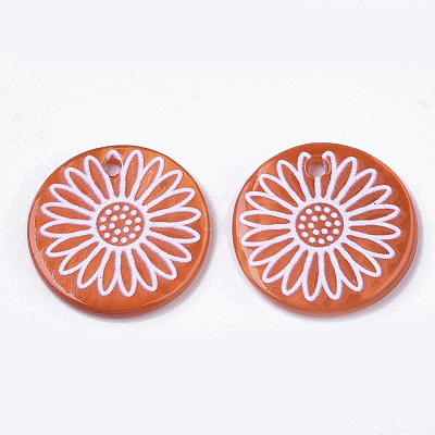Spray Paint Freshwater Shell Pendants SHEL-N026-06A-03-1