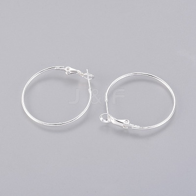 Brass Hoop Earrings X-EC108-1NFS-1