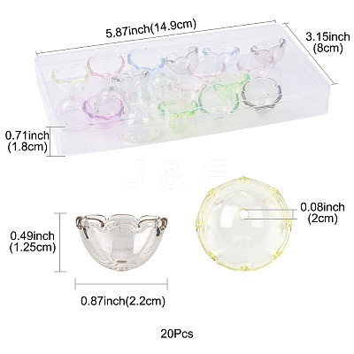 20Pcs UV Plating Acrylic Bead Caps OACR-FS0002-44-1